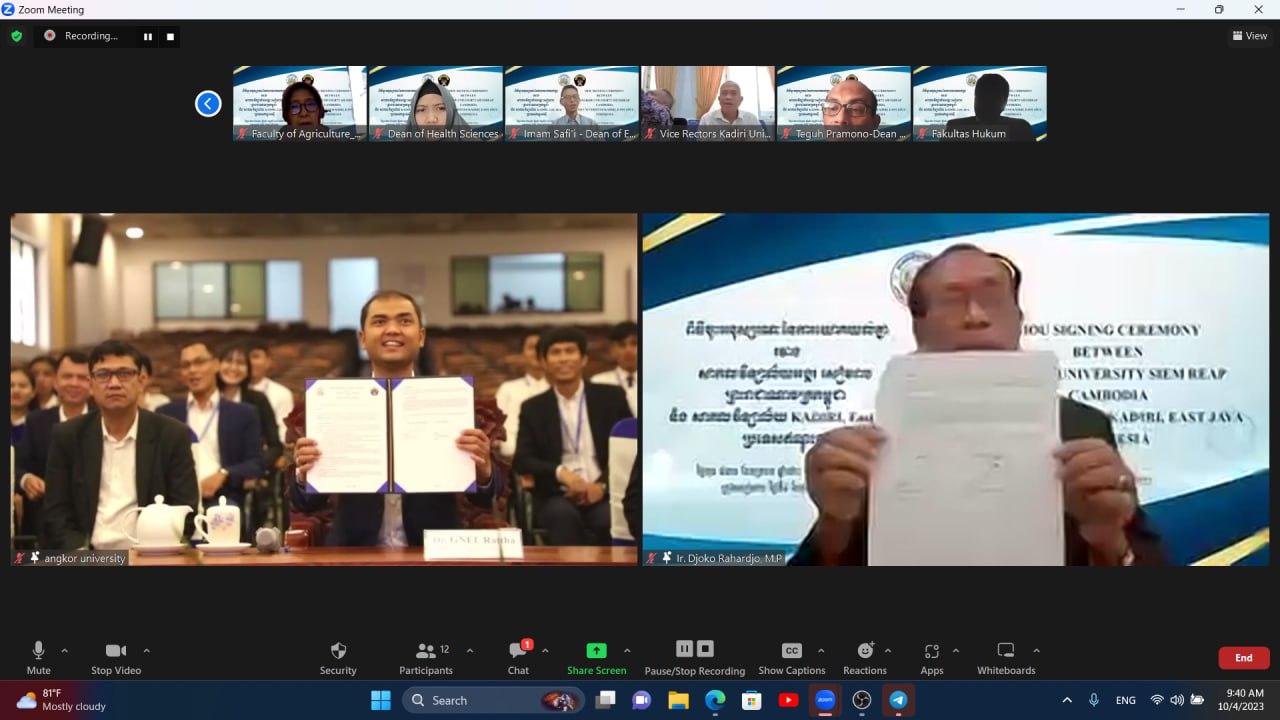 Signing Ceremony for the Memorandum of Understanding between Angkor University, Cambodia and Kadiri University, Indonesia