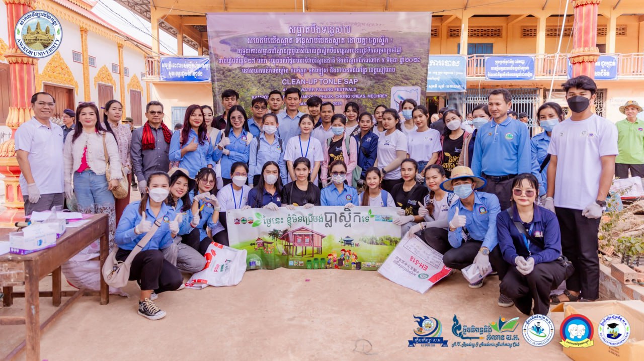 The Annual Clean-Up Campaign To Collect Plastic Waste During The Dry Season At Tonle Sap Lake